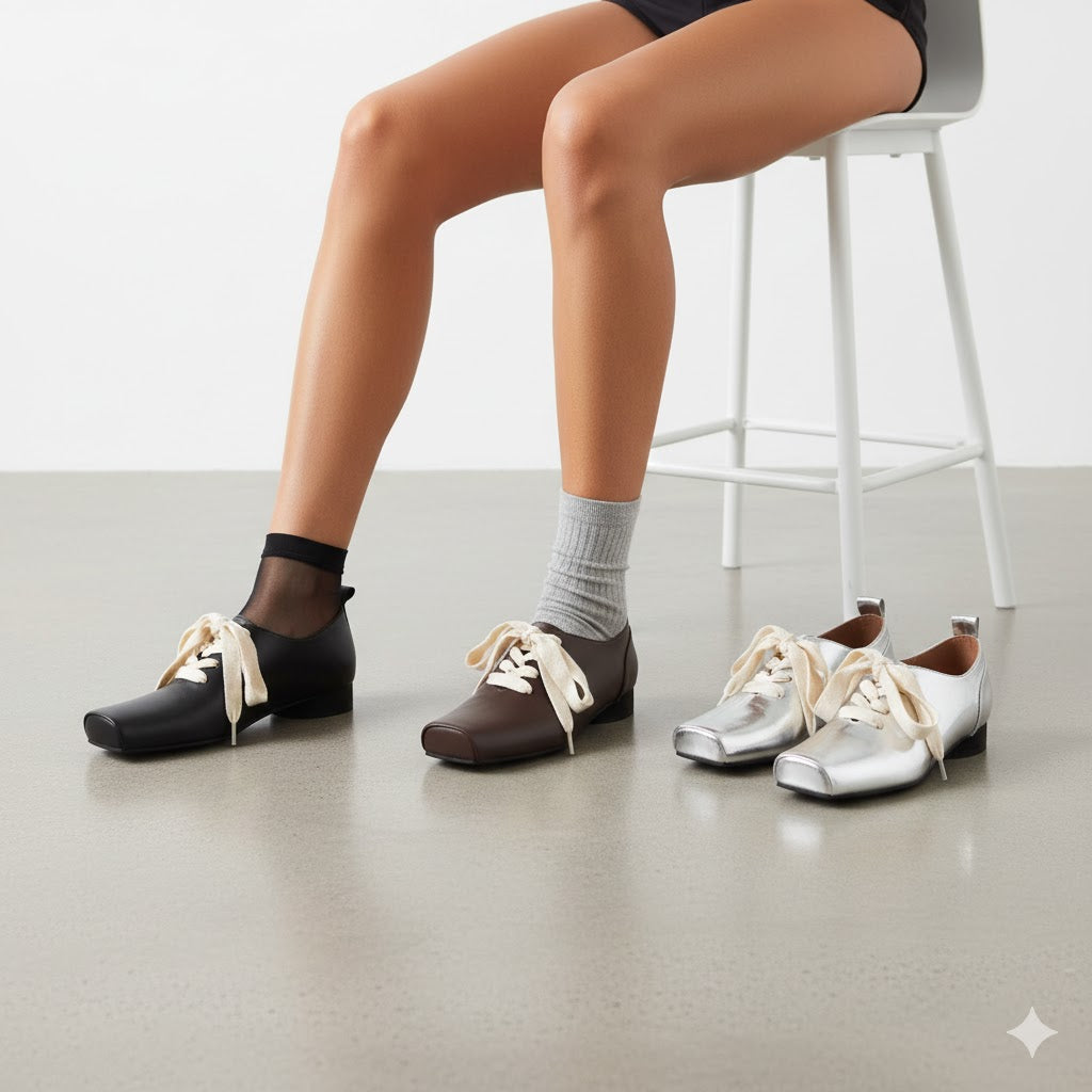 Avantgarde Women Ballerine Genuine Leather Shoes low Heels Shoes Casual Office Casual Loafers Spring Office 40