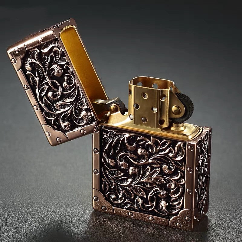 Pure Copper Five-sided Windproof Kerosene Lighter Armor