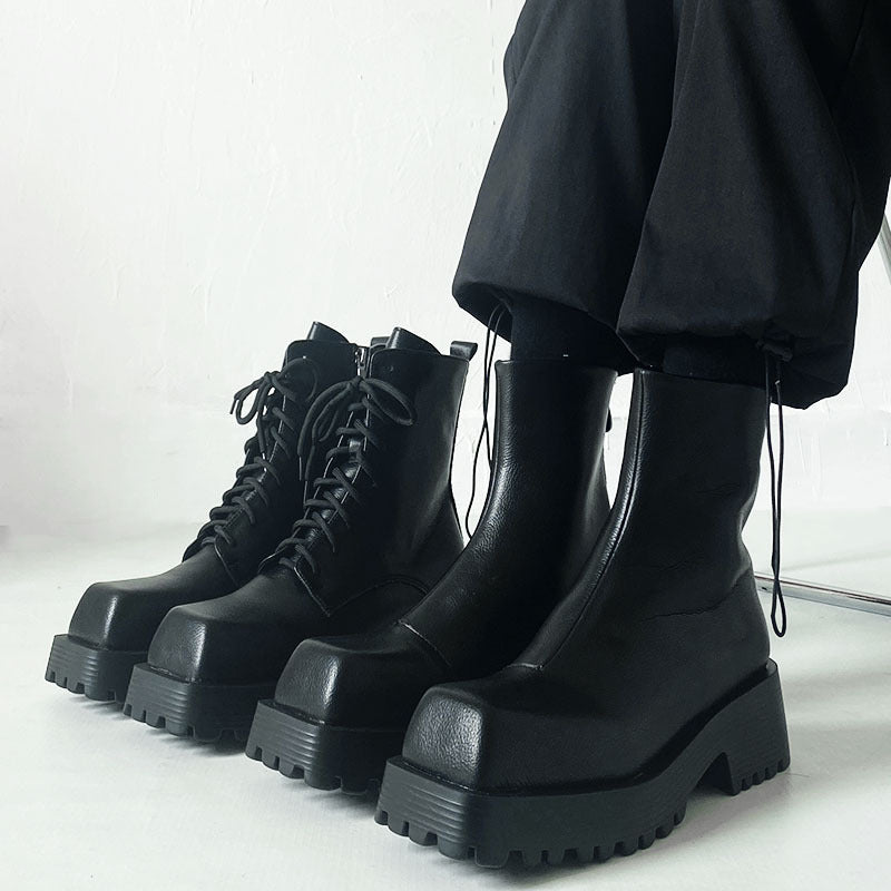 Trendy Men's And Women's Fashion Platform Square Toe Solstice Style Boots