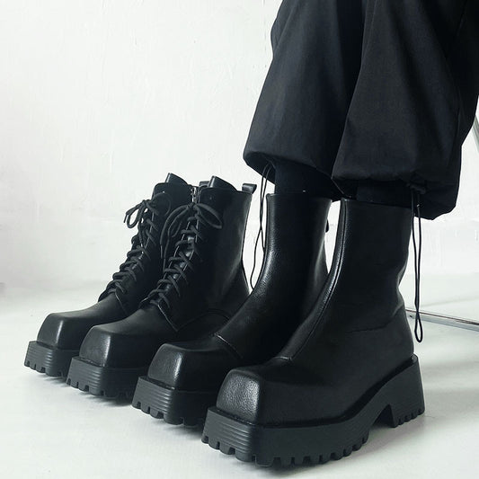 Trendy Men's And Women's Fashion Platform Square Toe Solstice Style Boots