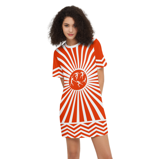 Solstice ethnic Women's Short-Sleeve T-Shirt Dress-Heavyweight 225g R