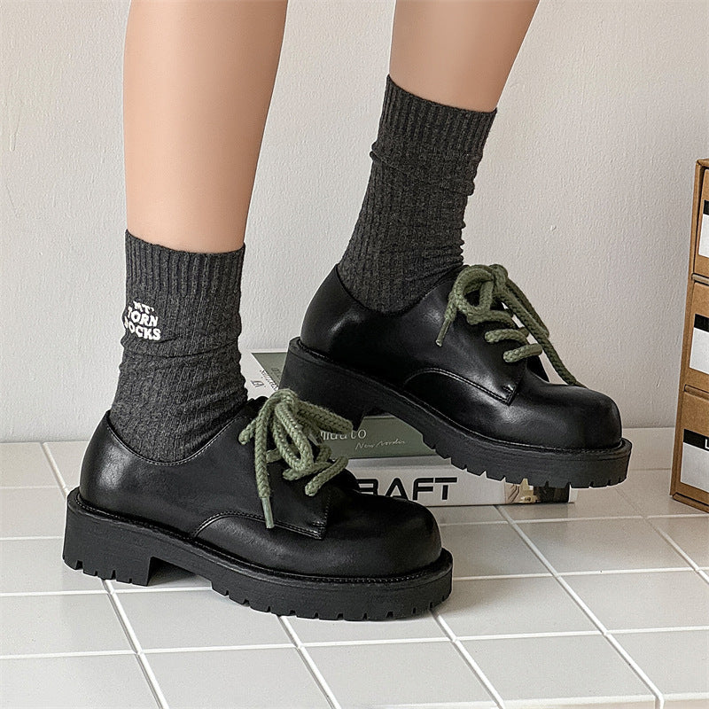 Solstice trendy Cube Big Head Derby Unisex Platform Height Increasing Casual Microfiber Shoes
