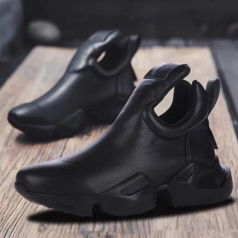 Winter Slip-on Trendy Men's Practical All-match Casual Cowhide Platform Solstice Style Shoes