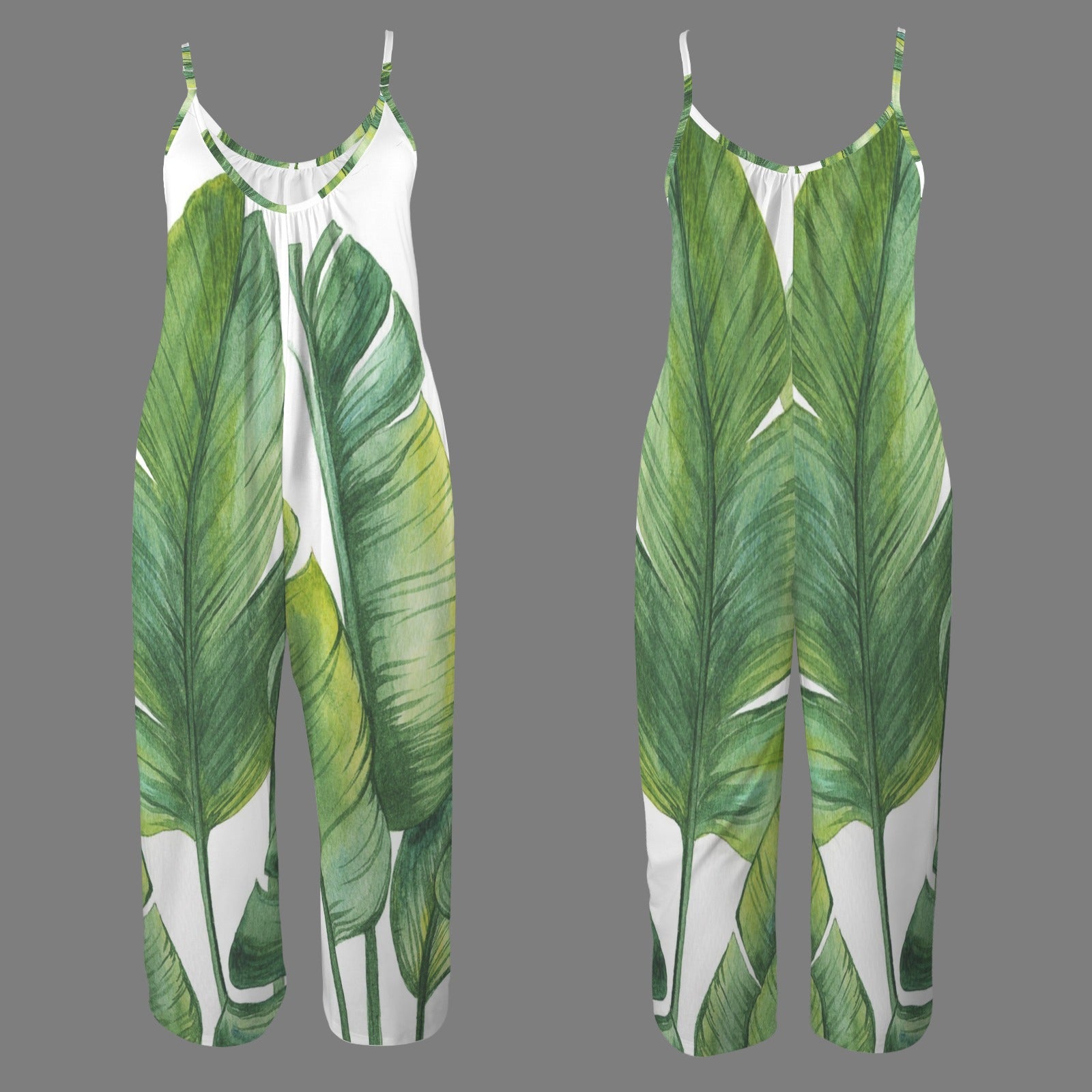 Trendy Wide-leg jumpsuit with pocket and pleated camisole for women, customized and individualized1572209281