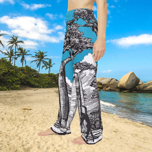 Women's BAOBAB turquoise Pajama Pants (AOP)