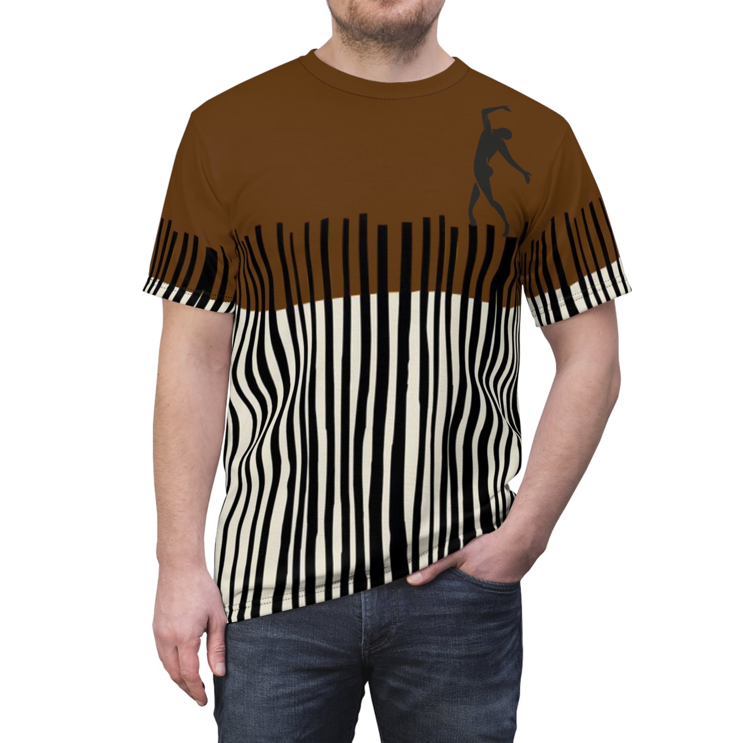 SOLSTICE Bamboo brown Unisex Cut & Sew  Tee (AOP)