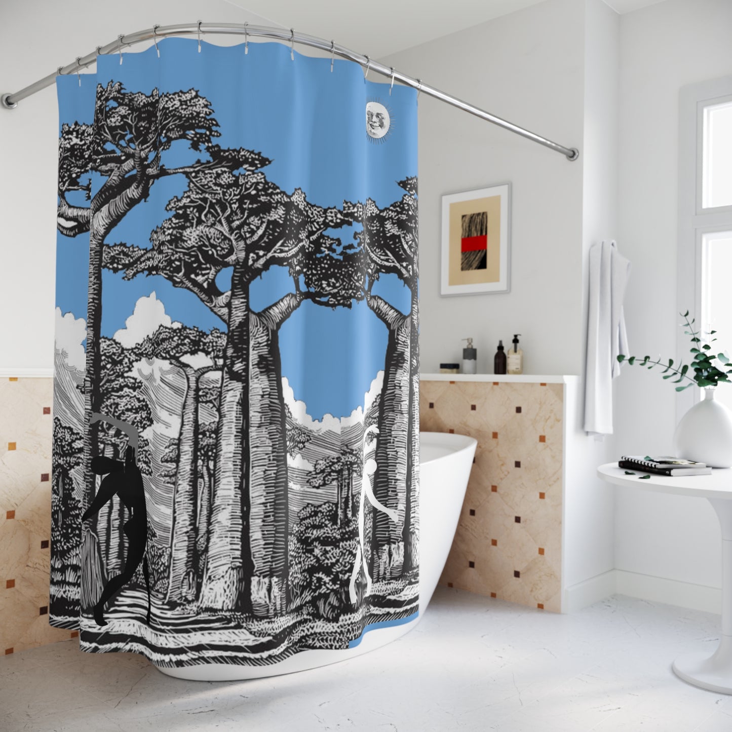 SOLSTICE Shower Curtain BAOBABS blue