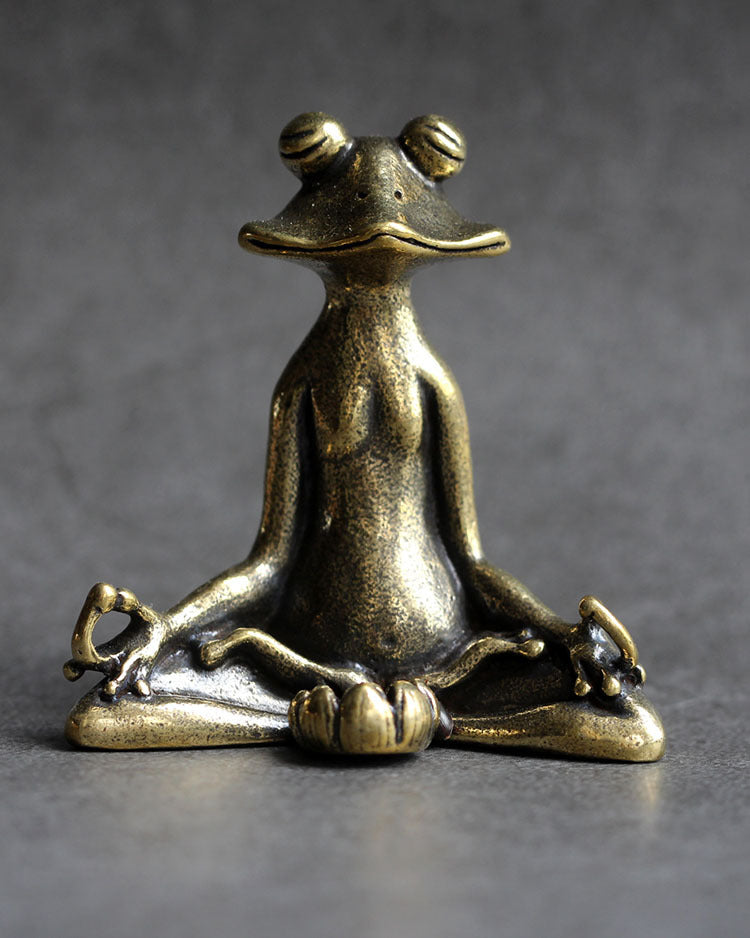 Ancient frog incense insert copper tea pet jewelry craft gift