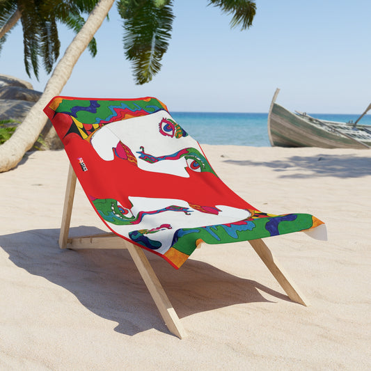SOLSTICE POP ART red Beach Towel