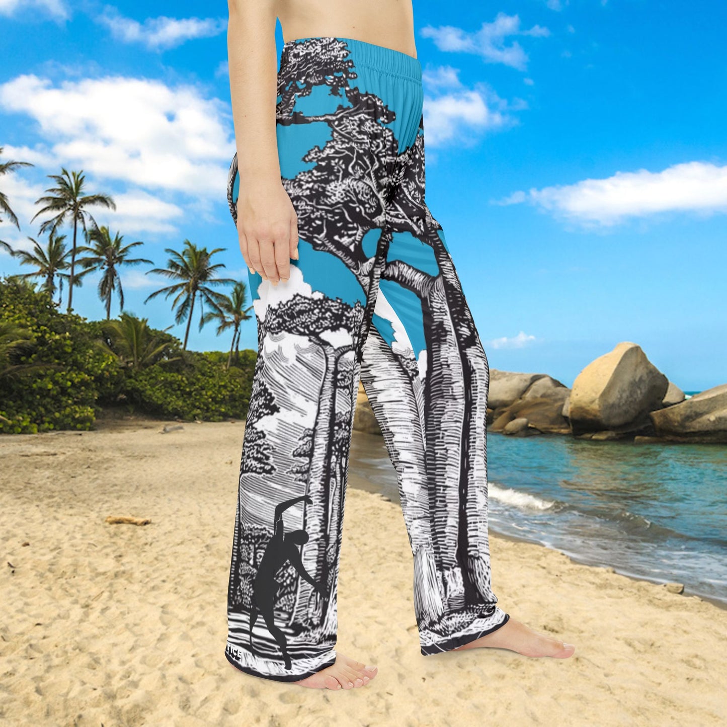 Women's BAOBAB turquoise Pajama Pants (AOP)
