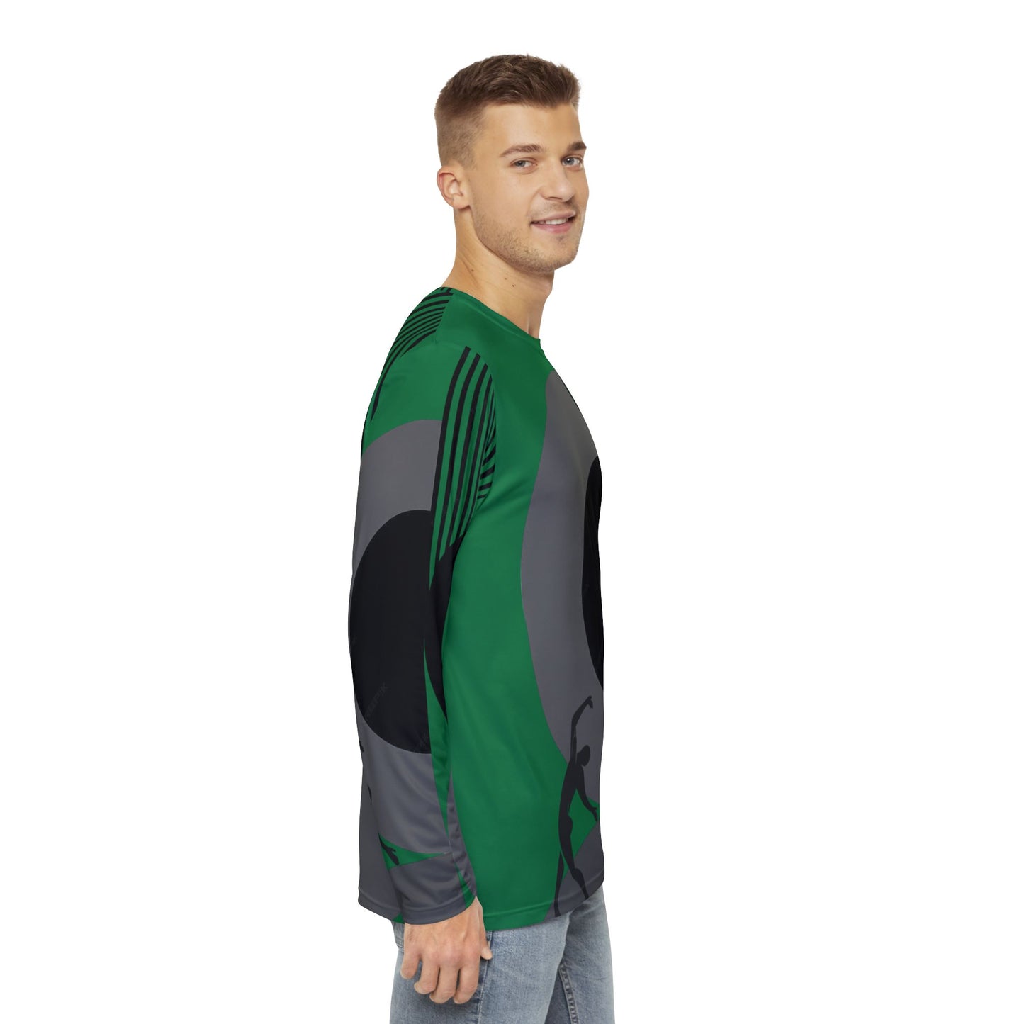 SOLSTICE BAUHAUS Long Sleeve Shirt dark green (AOP)