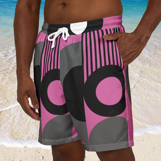 SOLSTICE Bauhaus Pink Swim Shorts (AOP)