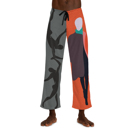 SOLSTICE Fashionist gray Orange Men's Pajama Pants (AOP)