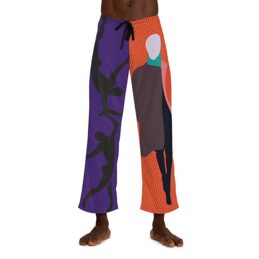 SOLSTICE Fashionist Purple Orange Men's Pajama Pants (AOP)