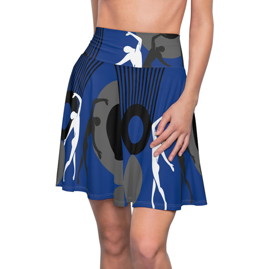 SOLSTICE Bauhaus Skater Pink dark blue  Skirt (AOP)
