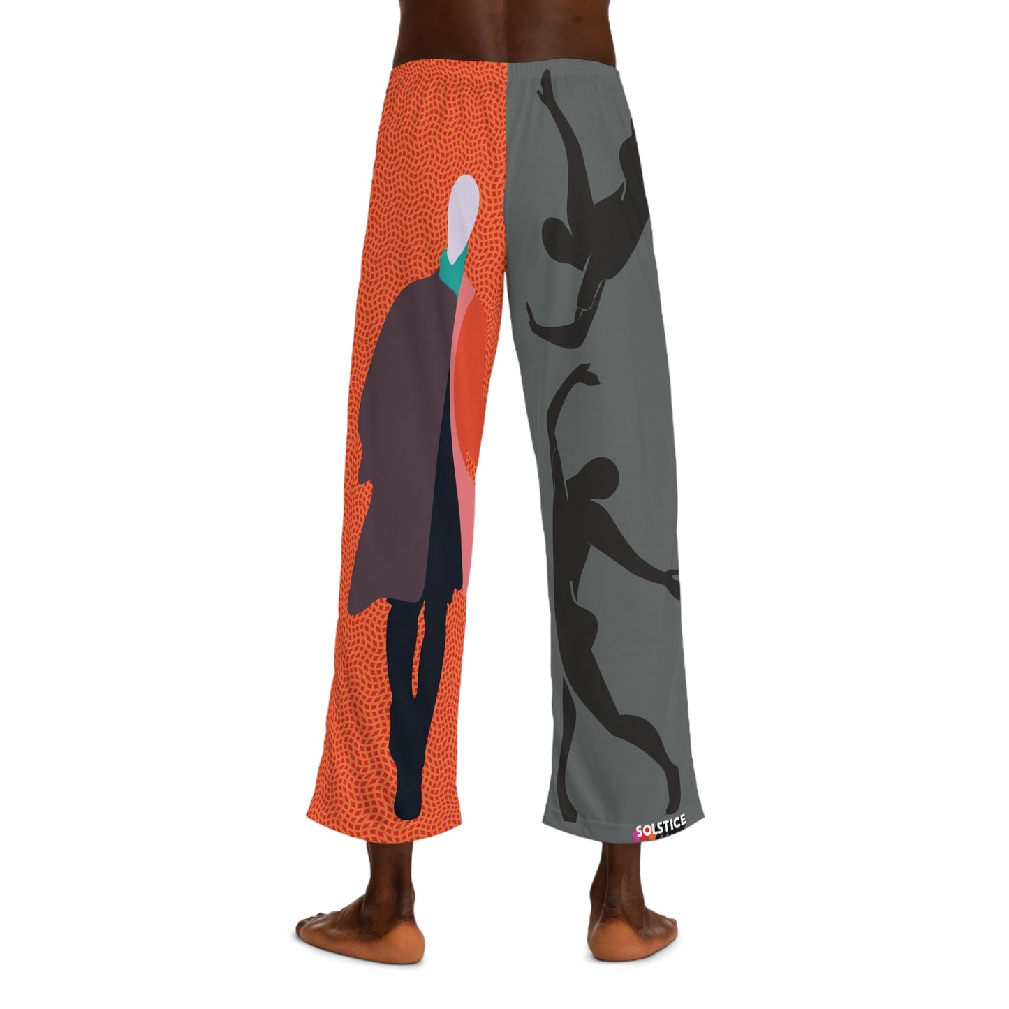 SOLSTICE Fashionist gray Orange Men's Pajama Pants (AOP)