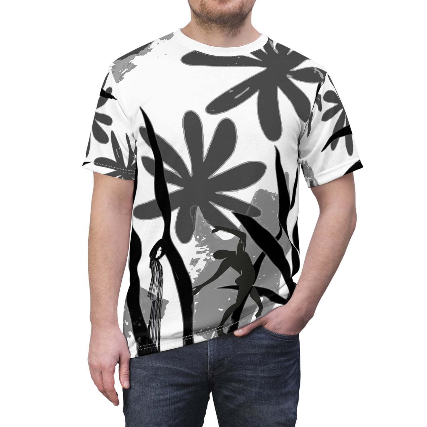 SOLSTICE Matisse Jungle Unisex white Cut & Sew Tee (AOP)