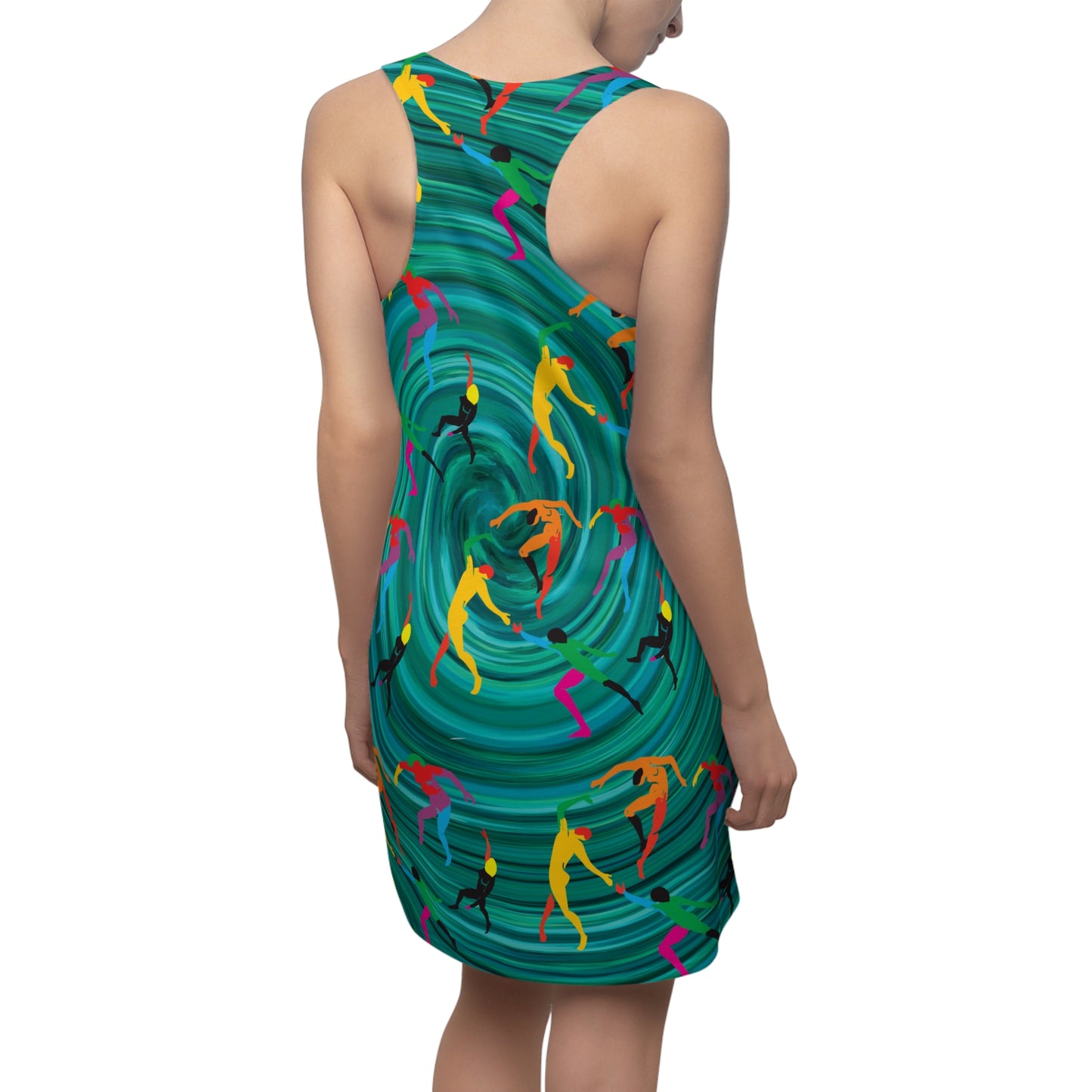 Women's SOLSTICE DANCE gree turquoise Cut & Sew Racerback Dress (AOP)