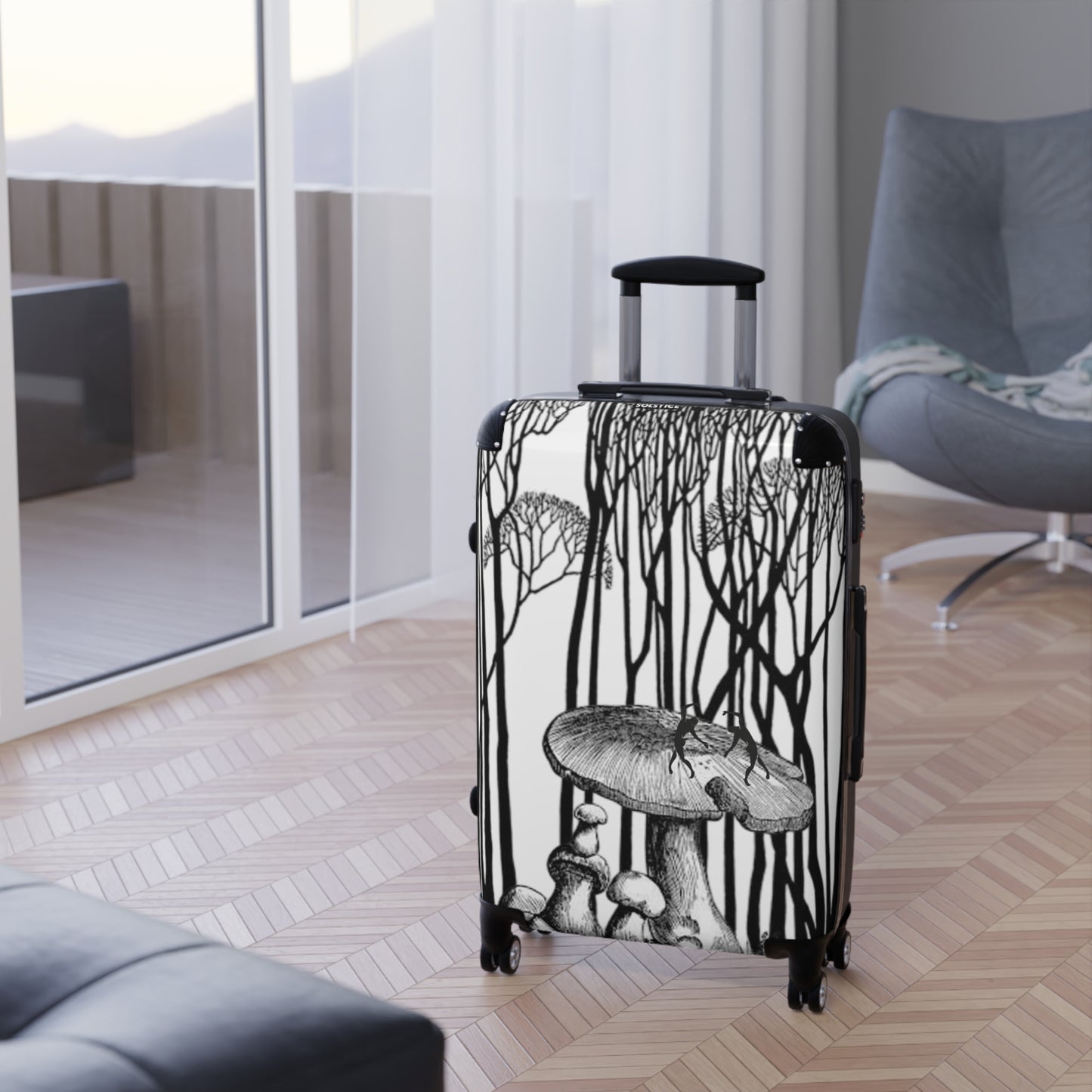SOLSTICE Trees and  Mushrooms with Matisse dancers Suitcase