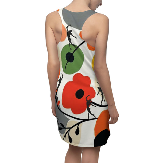 Women's FLOWERS Cut & Sew Racerback Dress (AOP)