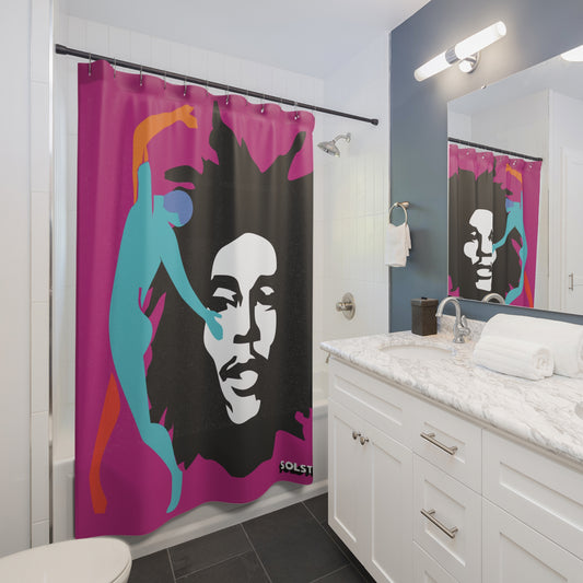 SOLSTICE Dark Pink Hendrix Shower Curtain 7