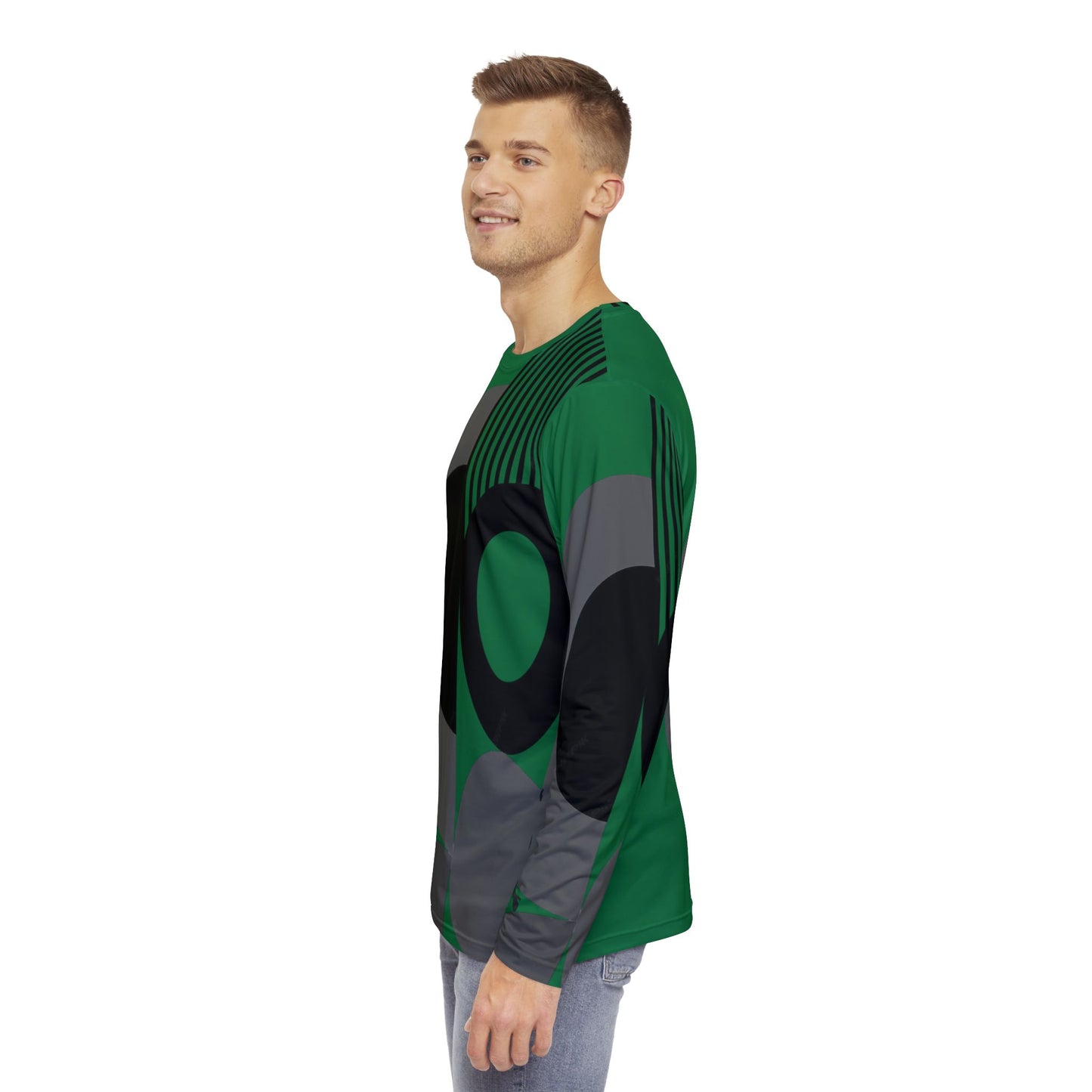 SOLSTICE BAUHAUS Long Sleeve Shirt dark green (AOP)