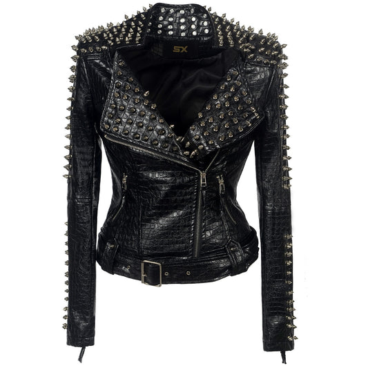 Trendy Short leather imitation Punk Jacket