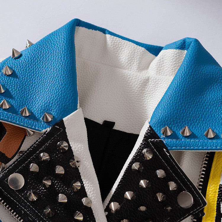 Graffiti Print Motorcycle Cool Leather Jacket