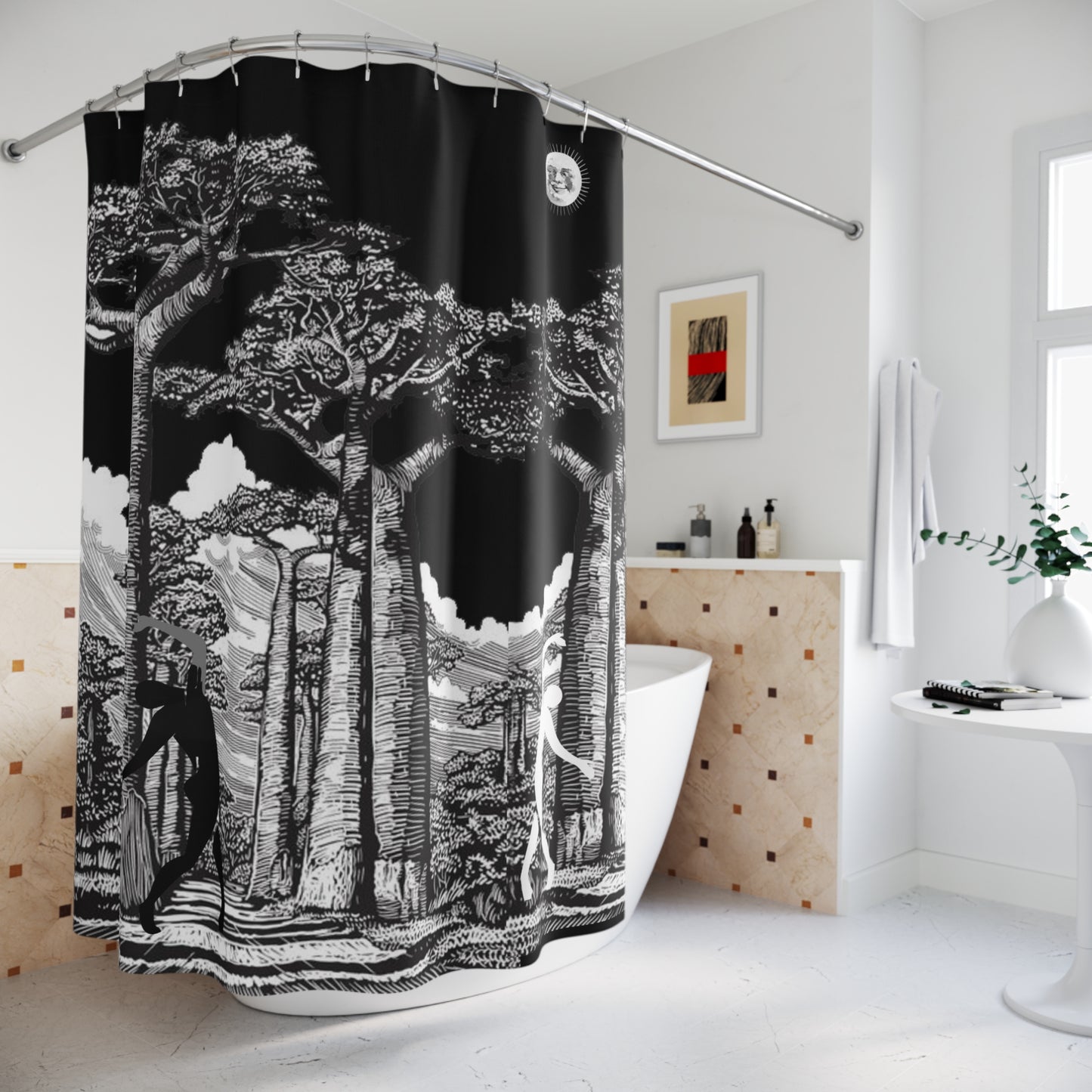 SOLSTICE Shower Curtain BAOBABS Black