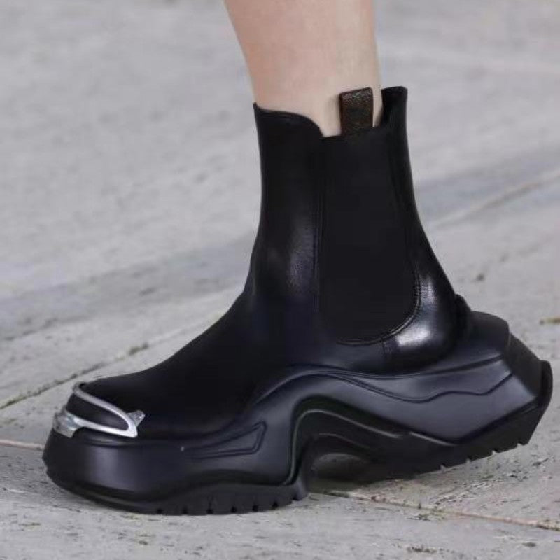 Shoes designer Men's Thick-soled Inner Elevating Boots