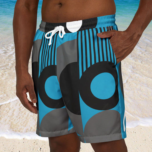 SOLSTICE Bauhaus turquoise Swim Shorts (AOP)