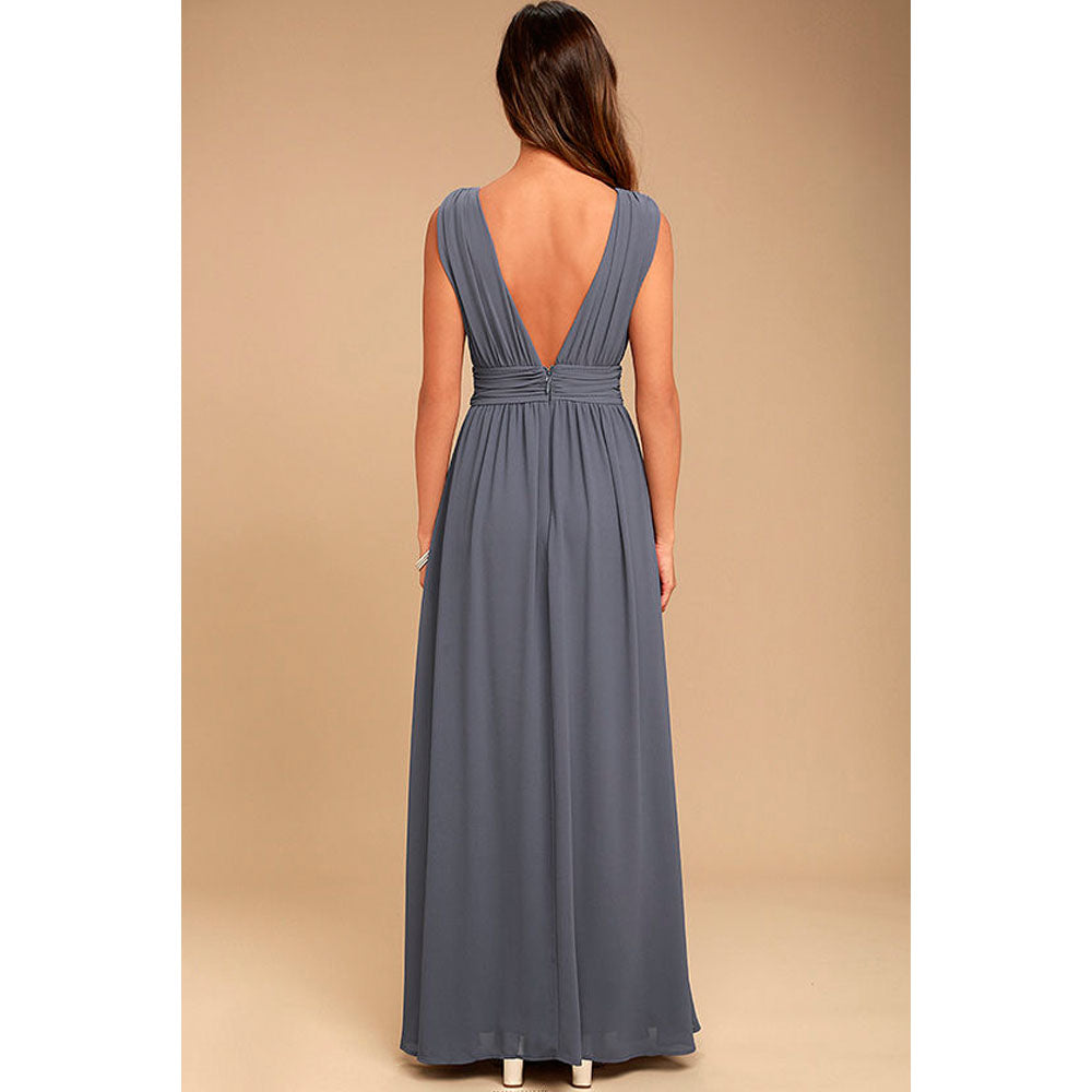 Elegant Women's Fashion Deep V Sleeveless Long Dress