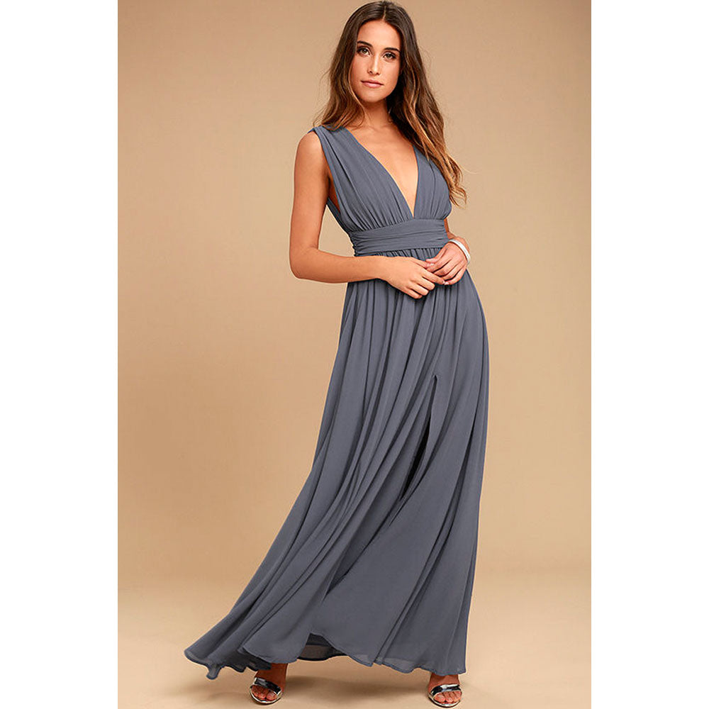 Elegant Women's Fashion Deep V Sleeveless Long Dress