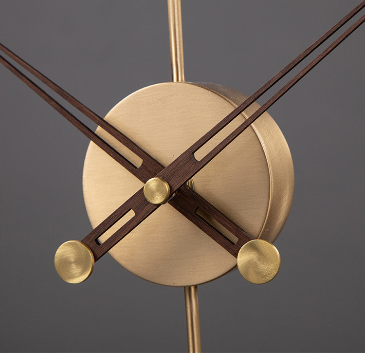 New Solstice Walnut Pure Copper Clock, Household Fashion Light Luxury Decoration, Living Room Art Creativity, Silent Clock