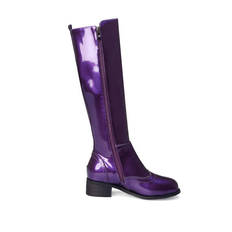 Infashion Womens Boots High knee Low Heel  Motorcycle