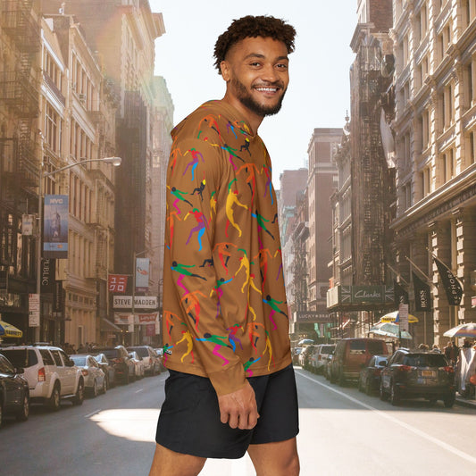 Men's SOLSTICE DANCE Sports light brown Warmup Hoodie (AOP)