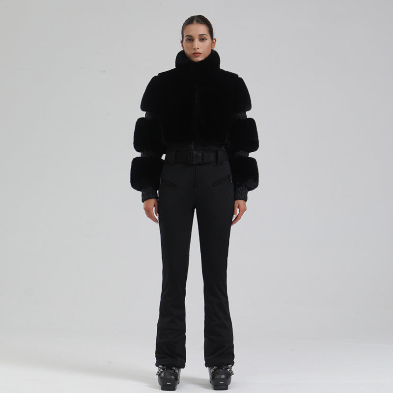 Winter Ski One-piece jumpsuit Female Windproof Thickening