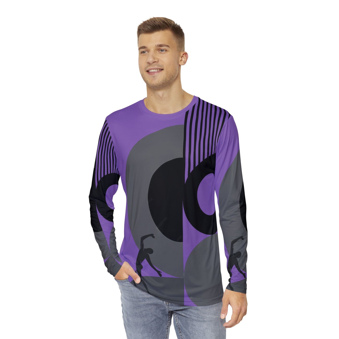 Copy of Men's SOLSTICE BAUHAUS Long Sleeve Shirt white (AOP)