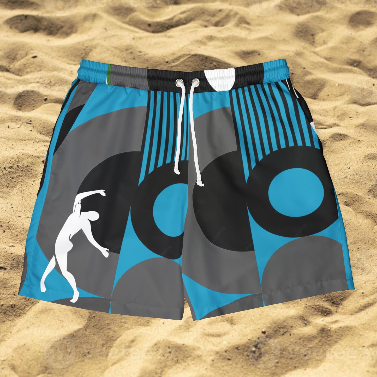SOLSTICE Bauhaus turquoise Swim Shorts (AOP)