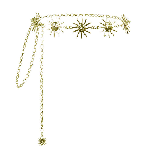 Fashion waist chain belt with suns and moons