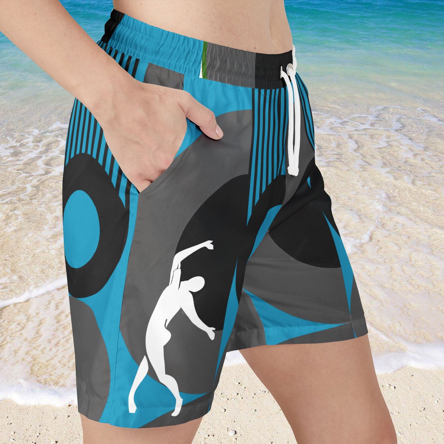 SOLSTICE Bauhaus turquoise Swim Shorts (AOP)