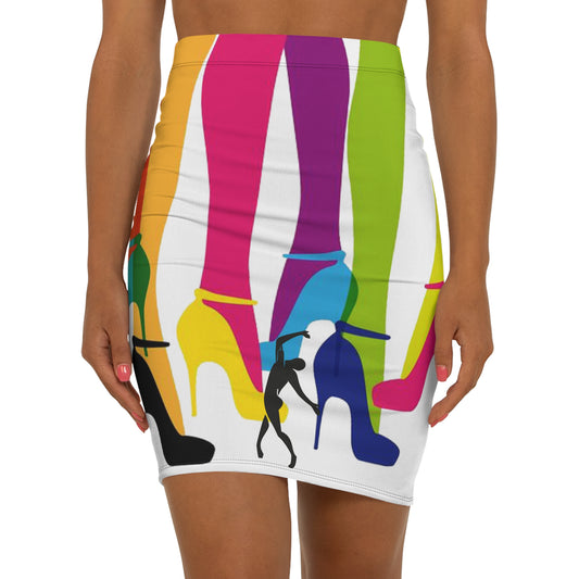 SOLSTICE LEGS Mid-Waist Pencil Skirt (AOP)
