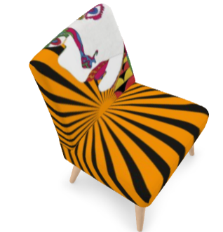 SOLSTICE Pink armless chair Pop Art face Sun Rays 10 colors available