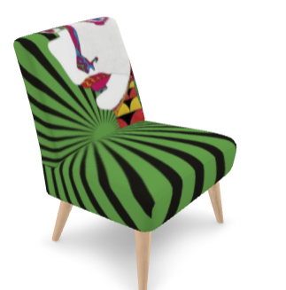 SOLSTICE Pink armless chair Pop Art face Sun Rays 10 colors available