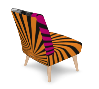 SOLSTICE armleschair Native engraving Pop Art Sun rays ORANGE PINK