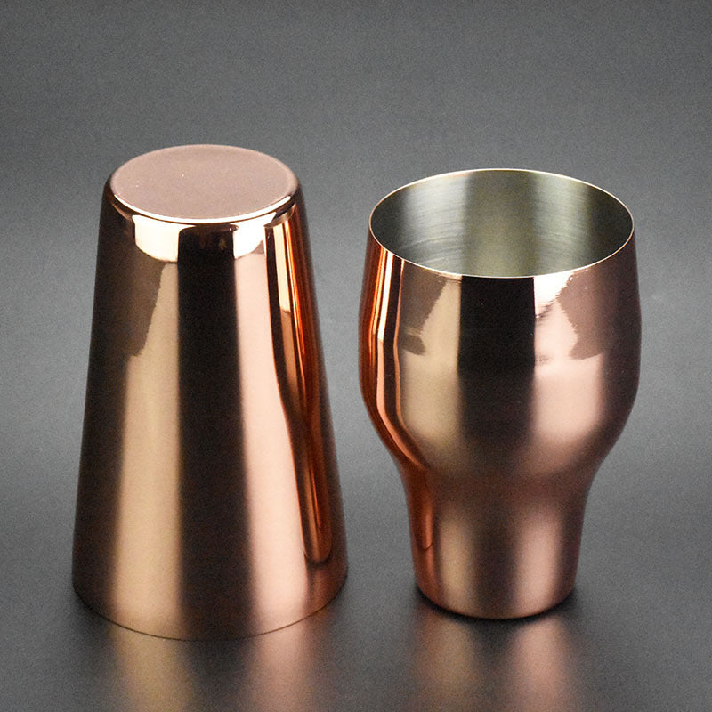 Stainless Steel Copper Plated Two-section Cocktail Shaker 650ml Tail Wine Shaker