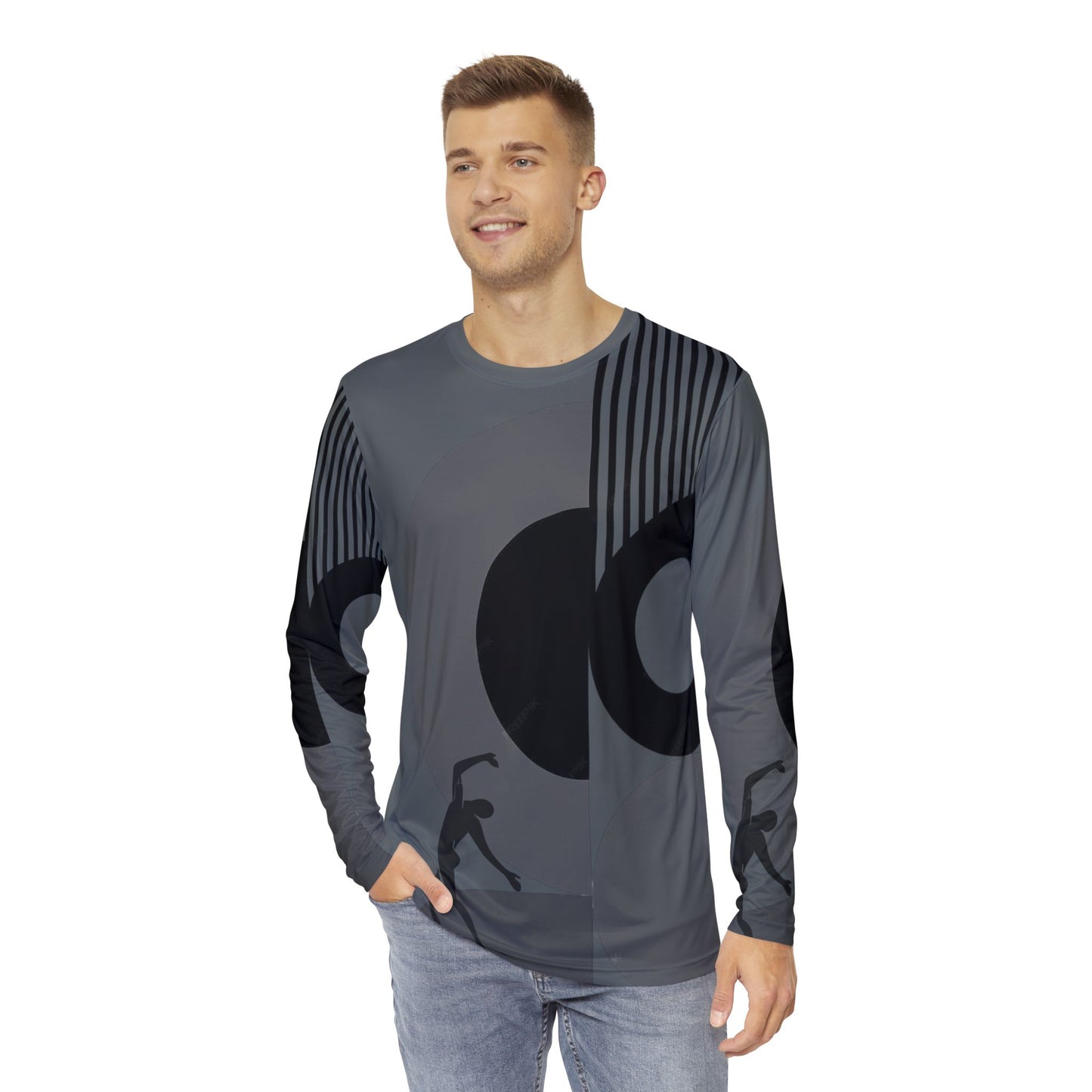 Men's SOLSTICE BAUHAUS Long Sleeve Shirt white (AOP)