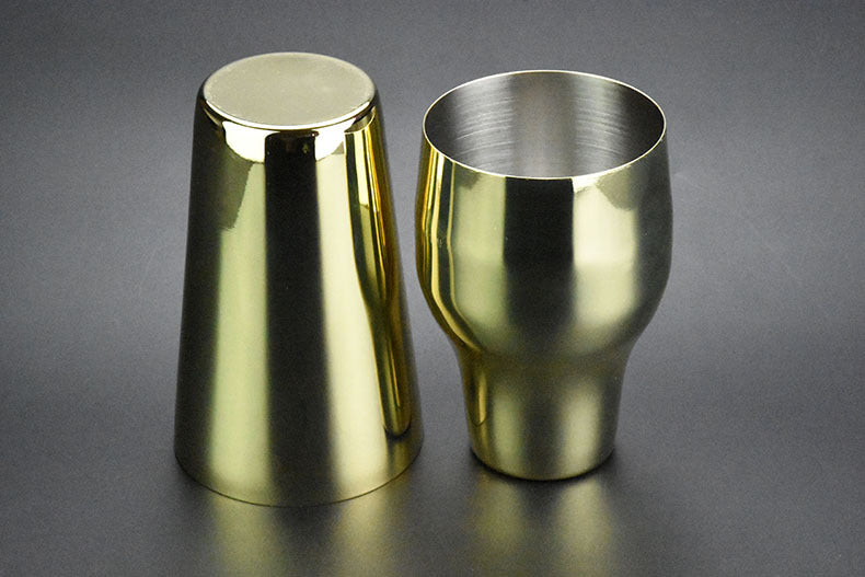 Stainless Steel Copper Plated Two-section Cocktail Shaker 650ml Tail Wine Shaker