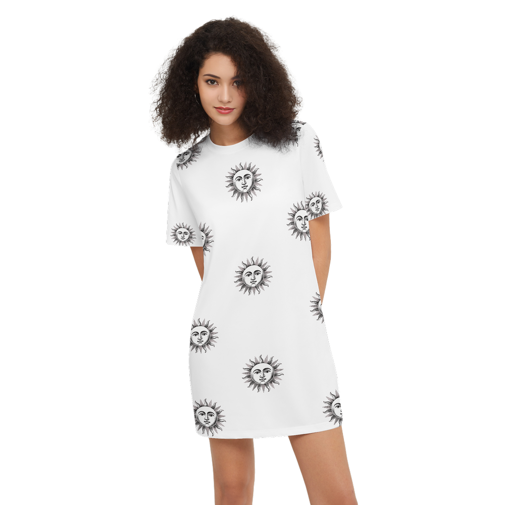 Solstice ethnic Women's Short-Sleeve T-Shirt Dress-Heavyweight 225g B