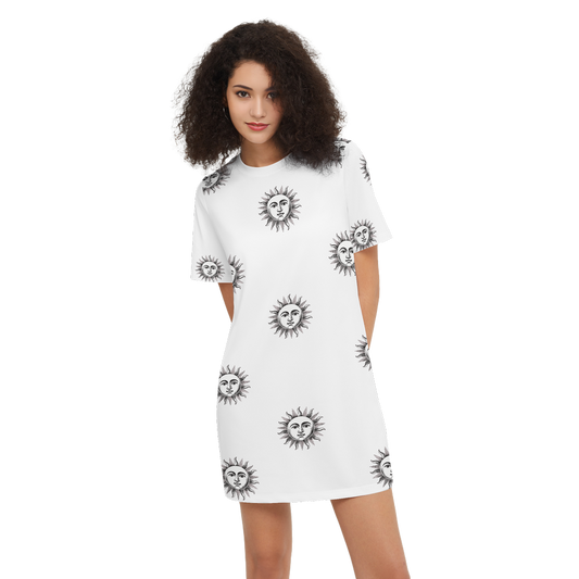 Solstice ethnic Women's Short-Sleeve T-Shirt Dress-Heavyweight 225g B